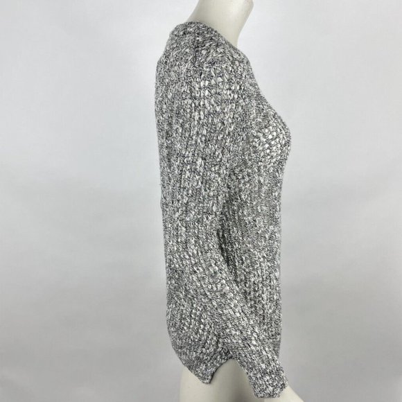 Theory Linen Cotton Mesh Knit Sweater Women M Long Sleeve Pullover‎ Crew Neck - Picture 4 of 10